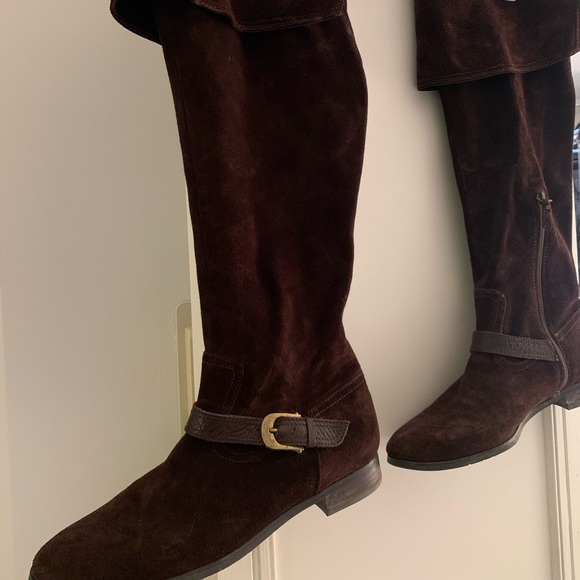 Franco Sarto suede boots. Dark brown colour. - Picture 1 of 4